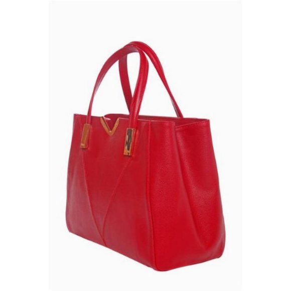 Tatou Red Italian Palmellato Leather Hand Bag - Picture 3 of 4